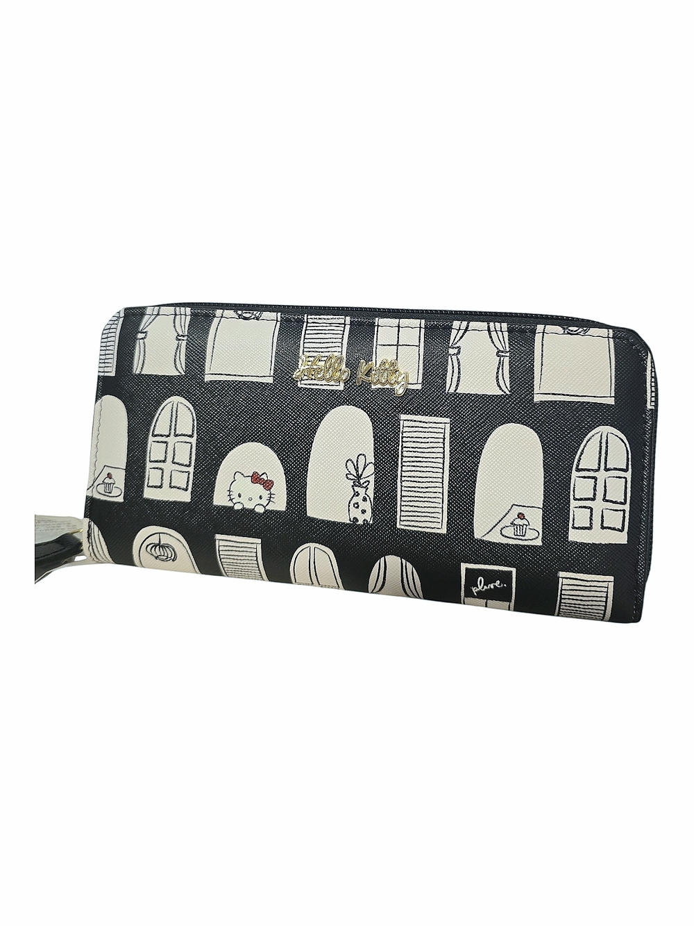 SANRIO Hello Kitty Black & White Window Print Zip Wallet